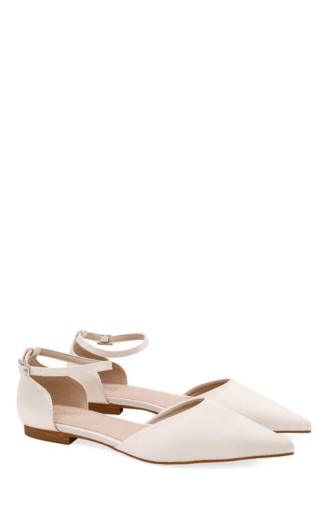 Bella Satin Pointed Toe Flats