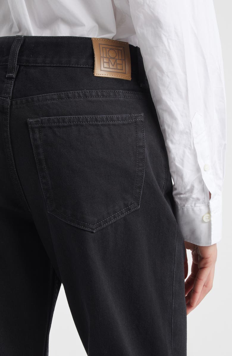 TOTEME Low Rise Organic Cotton Straight Leg Jeans, Alternate, color, Black