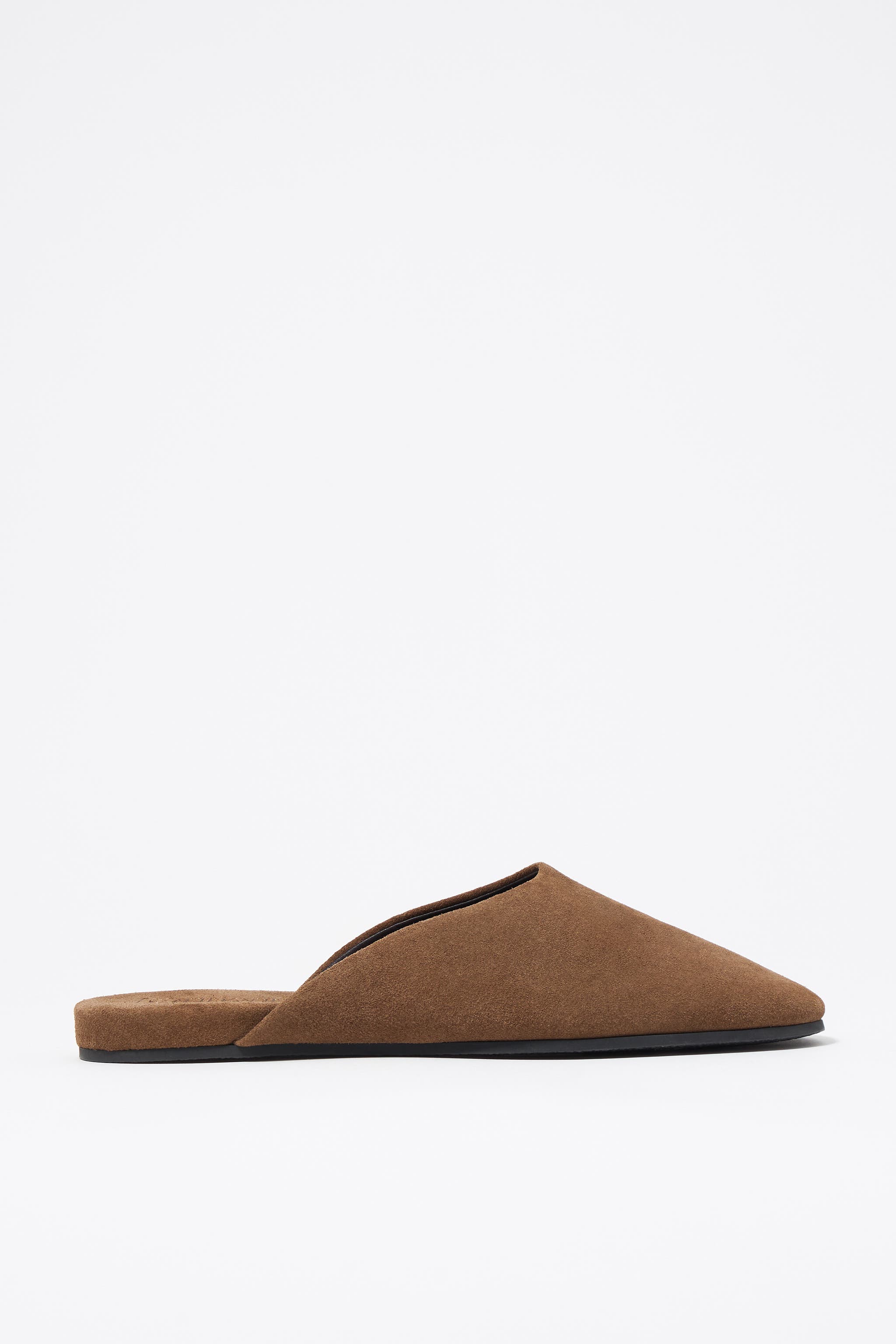 Suede Leather Mule, Main, color, BROWN
