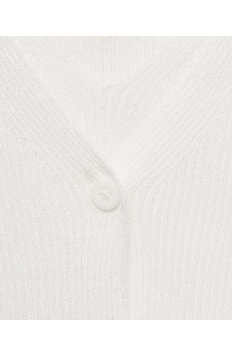 MANGO Rib Short Sleeve Cardigan, Alternate, color, White