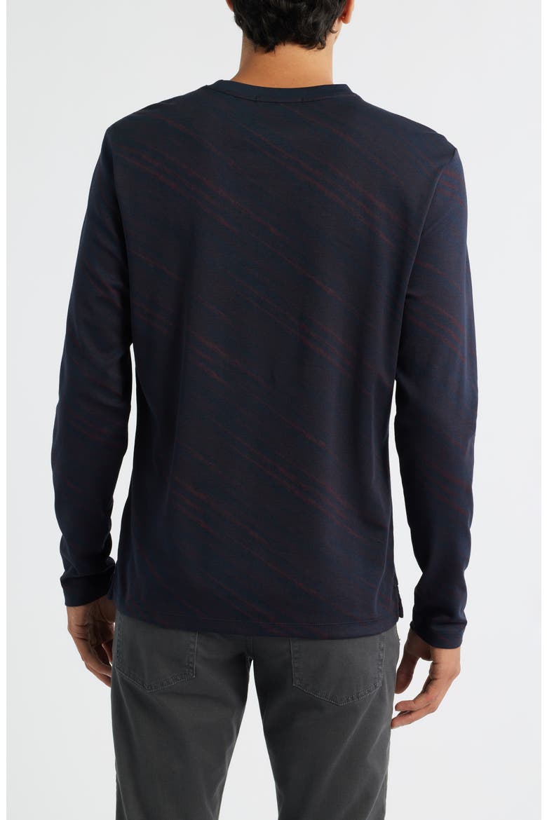 Domenico Long Sleeve Cotton Blend T-Shirt, Alternate, color, NAVY/ DARK RED