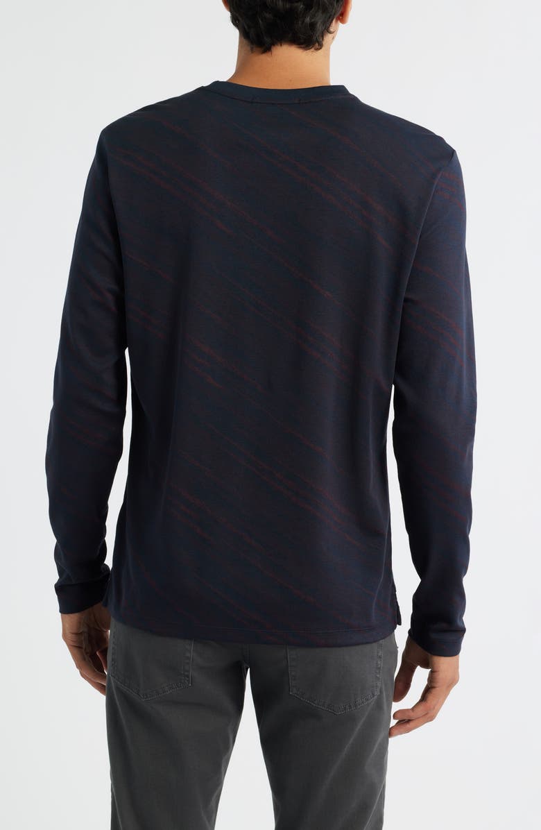 Robert Barakett Domenico Long Sleeve Cotton Blend T-Shirt, Alternate, color, Navy/ Dark Red