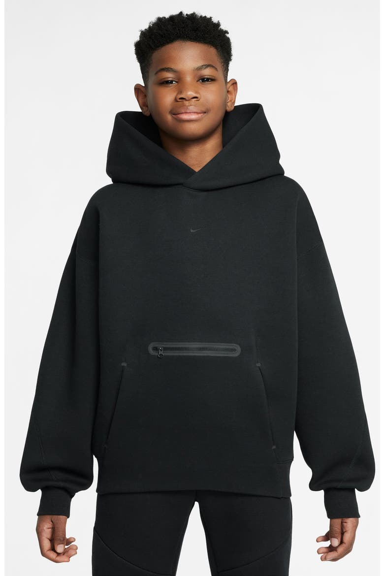 Kids' Oversize Tech Fleece Hoodie, Main, color, 010 BLACK/BLACK