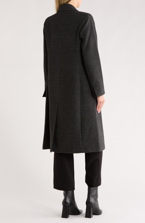 Sam Edelman Plaid Double Breasted Coat In Black