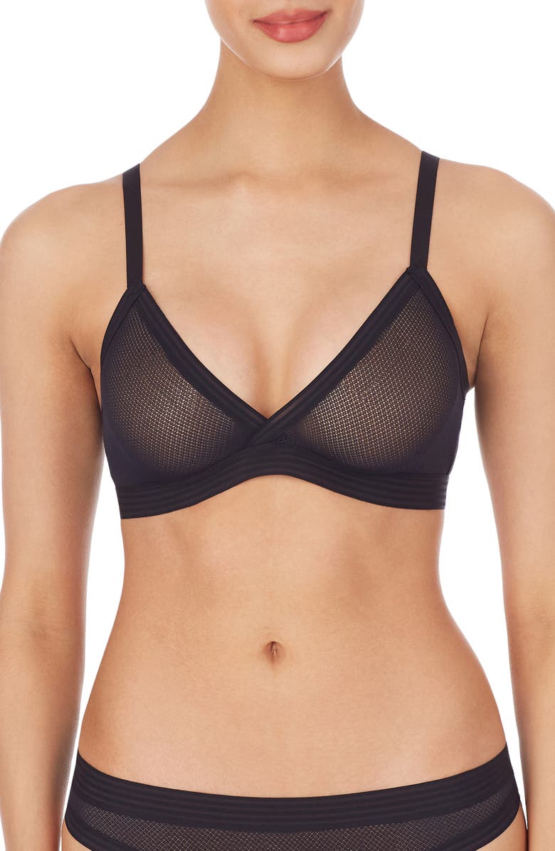 DKNY Sheer Stripe Triangle Bralette, Main, color, 