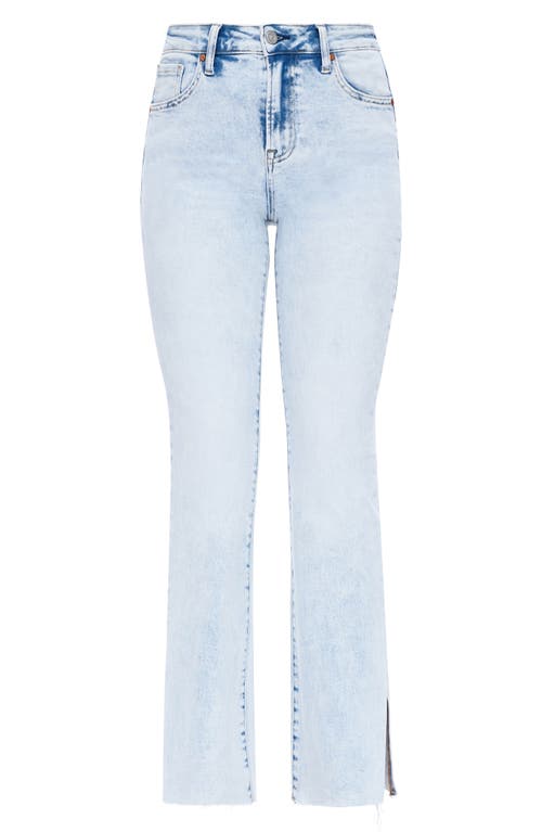 Bayeas High Waist Raw Hem Side Slit Bootcut Jeans