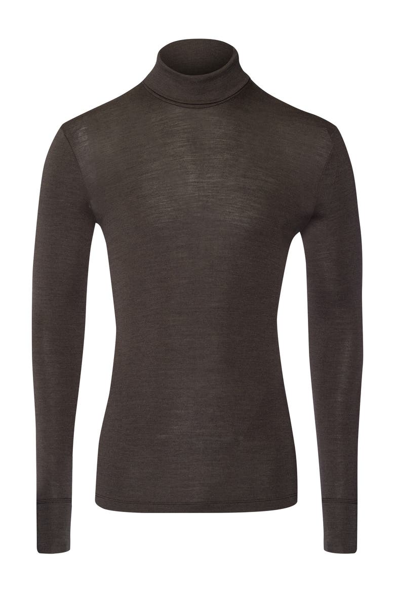 Woolen Silk Thermal Turtleneck, Main, color, Earthy Ink
