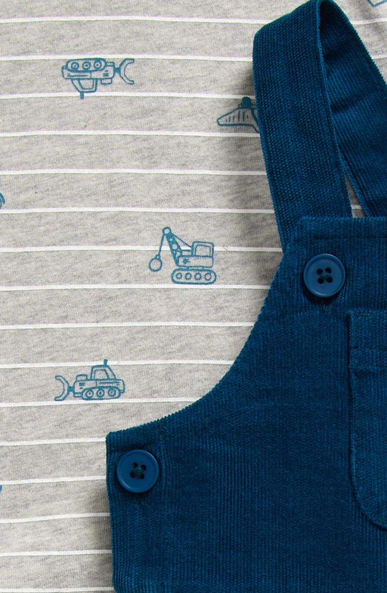 Tucker + Tate Print Long Sleeve Cotton T-Shirt & Corduroy Overalls Set, Alternate, color, 