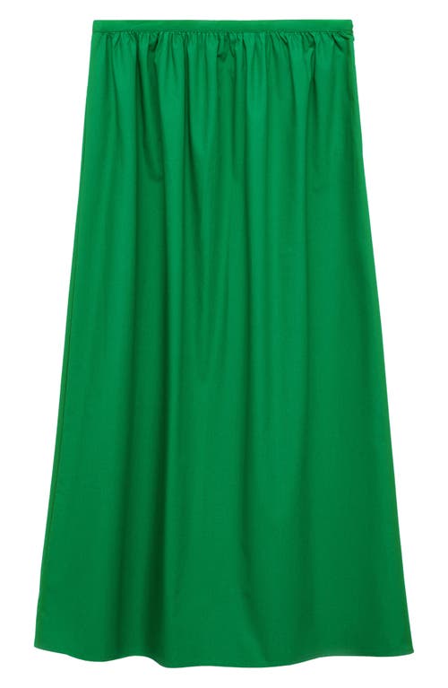 Mango Flared Cotton Midi Skirt In Green