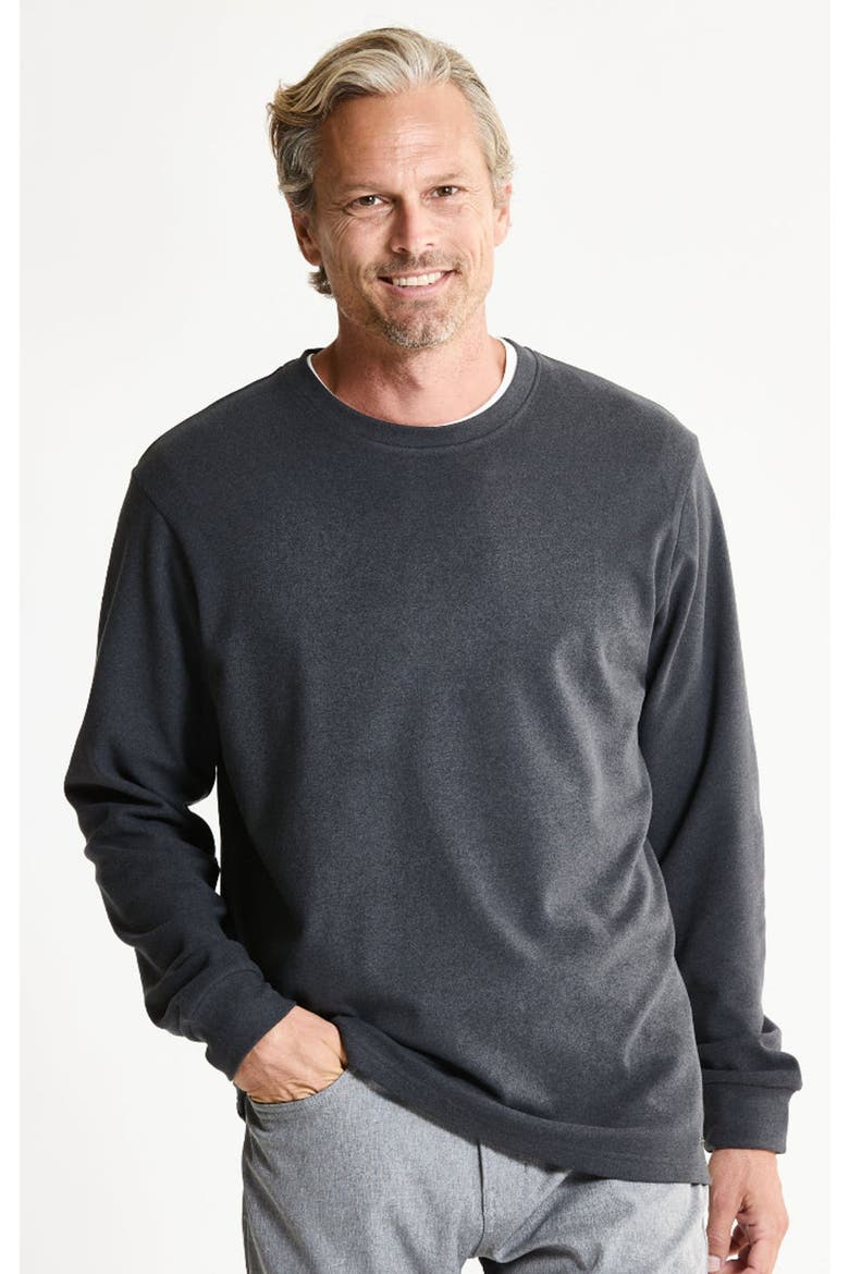 Ultra Soft Heather Knit Crewneck Sweatshirt, Main, color, BLACK