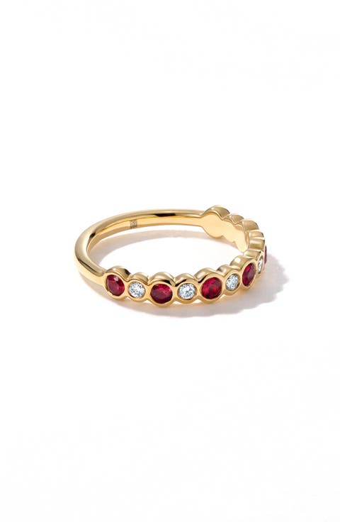 Bubbly Ruby & Diamond Ring