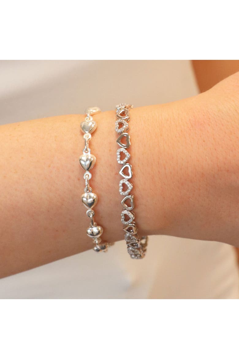 Puffy Heart Bracelet, Alternate, color, Sterling Silver