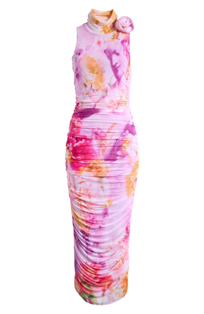 AFRM Fiorella Floral Rosette Body-Con Dress, Alternate, color, Floral Portrait