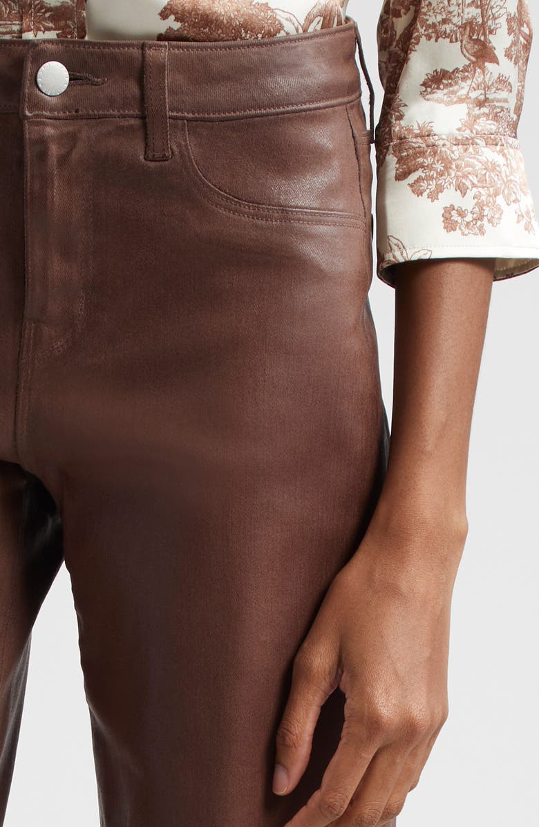 L'AGENCE Wanda High Waist Crop Wide Leg Jeans, Alternate, color, Chocolate Truffle Coated