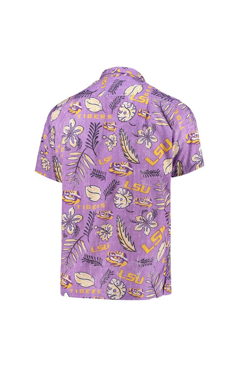 Wes & Willy Men's Wes & Willy Purple LSU Tigers Vintage Floral Button-Up Shirt, Alternate, color, 