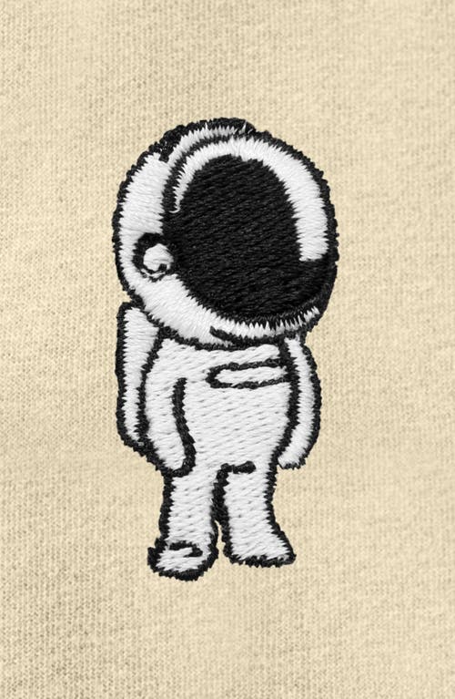Dalix Astronaut Zip Fleece Hoodie In Bone
