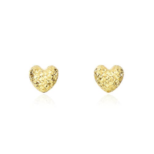 The Lovery Fine Jewelry Sparkle Cut Heart Stud Earrings In Gold