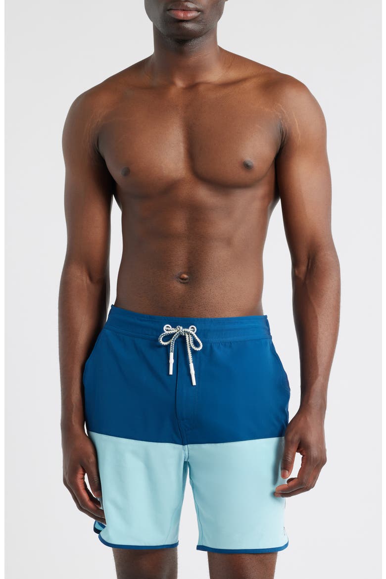 Tully Colorblock Swim Trunks, Main, color, SPORT NAVY