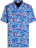Bugatchi Hendrix Digital Abstract Floral Print Pima Cotton Polo