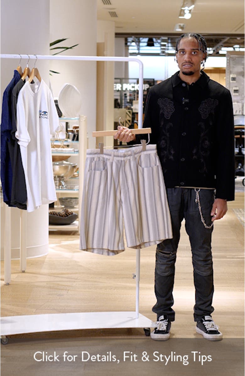 Baja Stripe Baggy Denim Shorts, sales video thumbnail