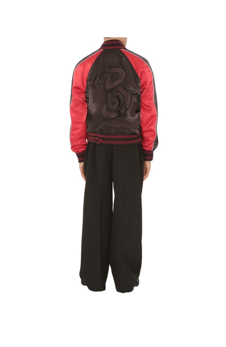 Burberry B Snake Satin Bomber Jacket, Alternate, color,