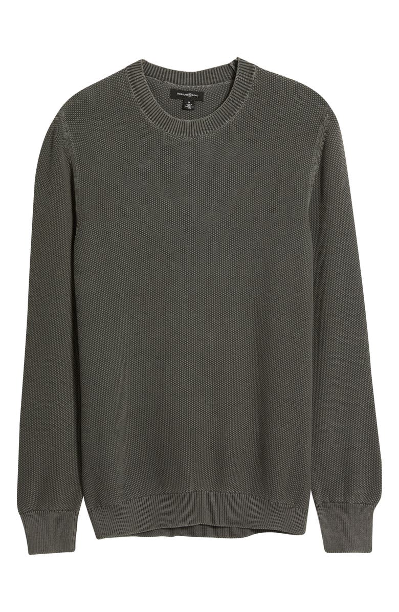 Treasure & Bond Garment Dyed Cotton Sweater, Alternate, color, Black Raven