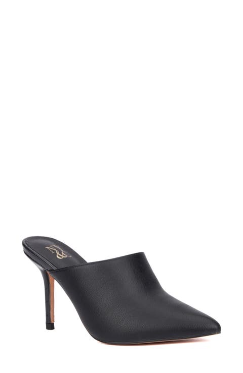 Carlette Snake Embossed Heeled Mule (Women)