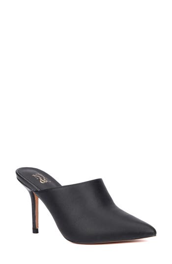NEW YORK AND COMPANY NEW YORK AND COMPANY CARLETTE SNAKE EMBOSSED HEELED MULE 