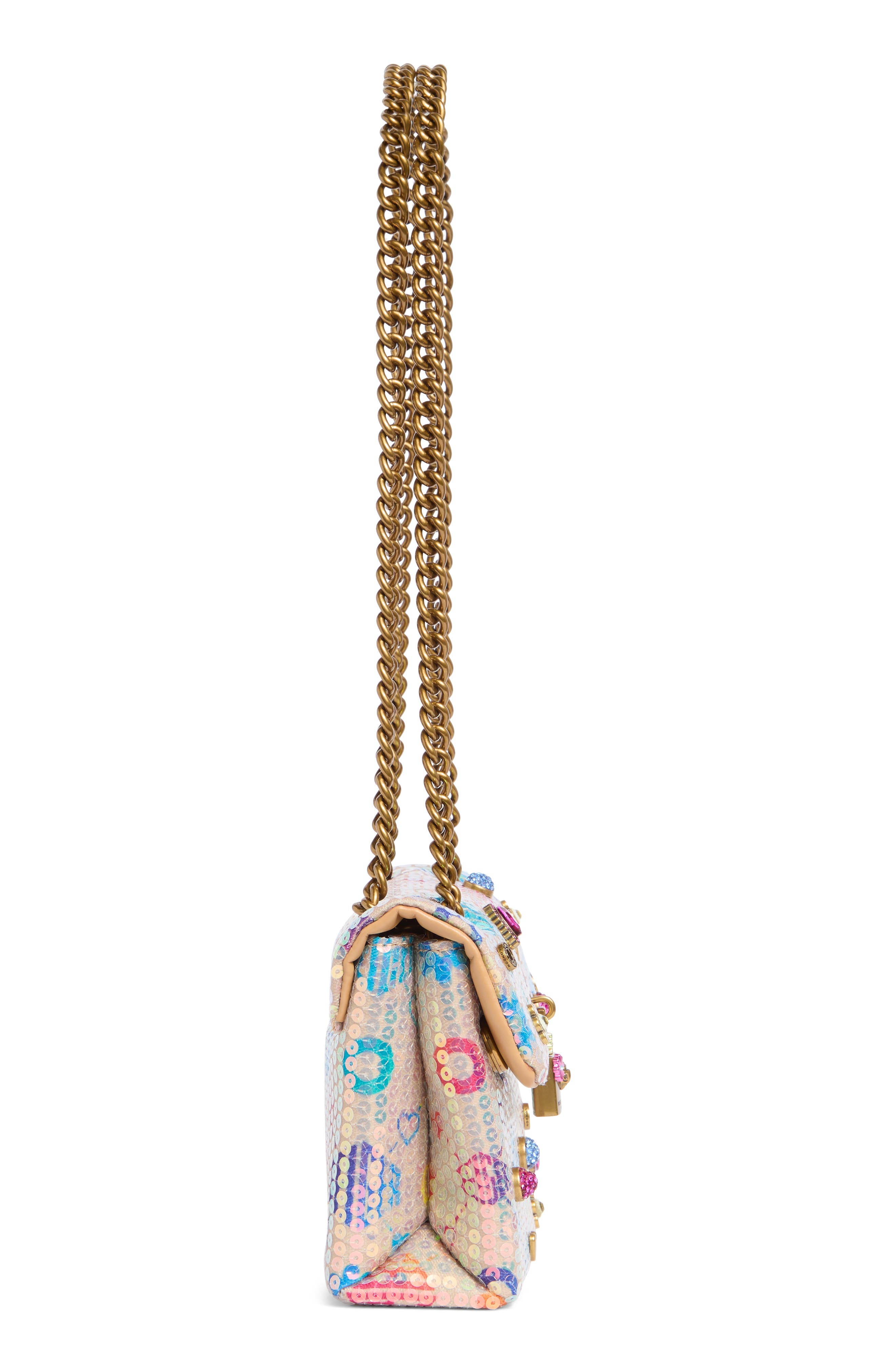 Mini Brixton Crystal & Sequin Crossbody Bag, Alternate, color, LIGHT PINK MULTI