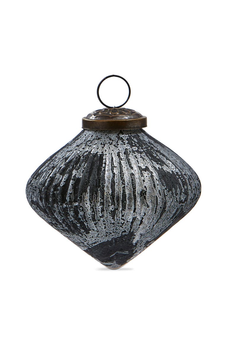 tag Twilight Ribbed Black Glass Ornament - Elegant Christmas Decor, Main, color, Black