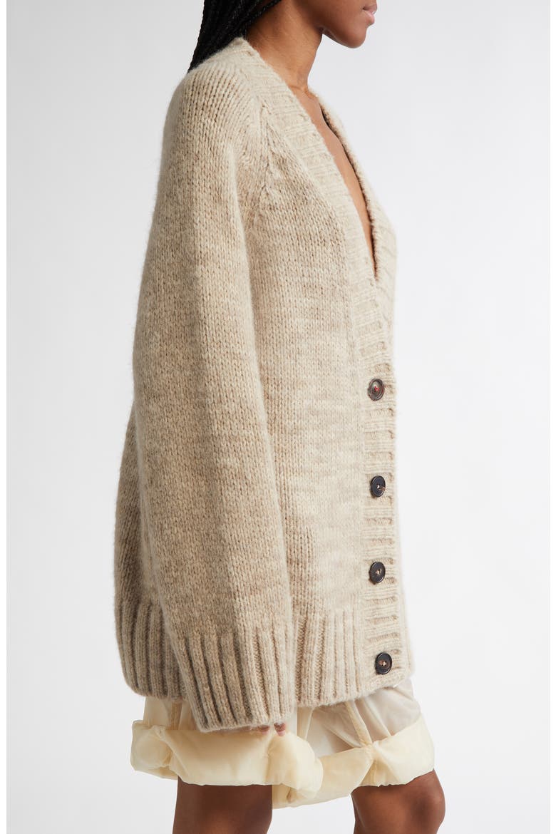 Alpaca, Cotton & Wool Cardigan, Alternate, color, LIGHT BROWN
