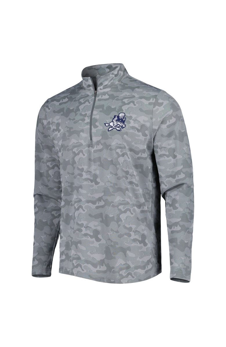 ANTIGUA Men's Antigua Gray Dallas Cowboys Brigade Throwback Quarter-Zip Top, Alternate, color, Gray