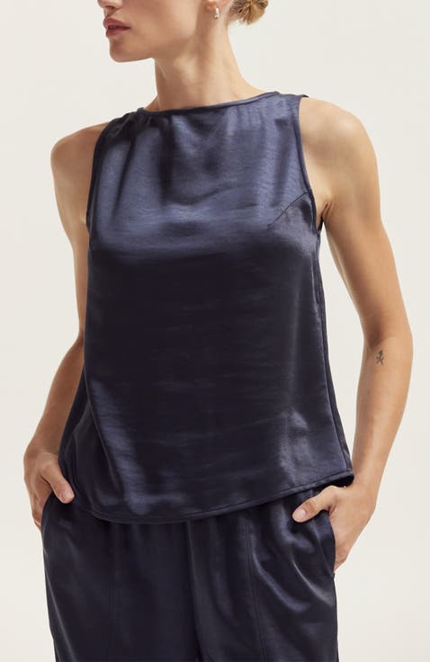 Crushed Satin Tank Top