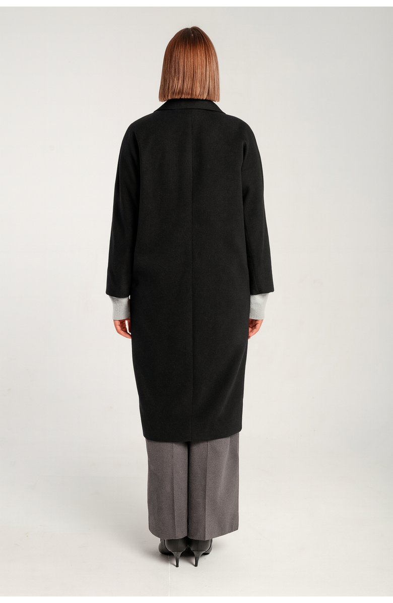 1982 Cashmere Double Breasted Long Coat, Alternate, color, Black