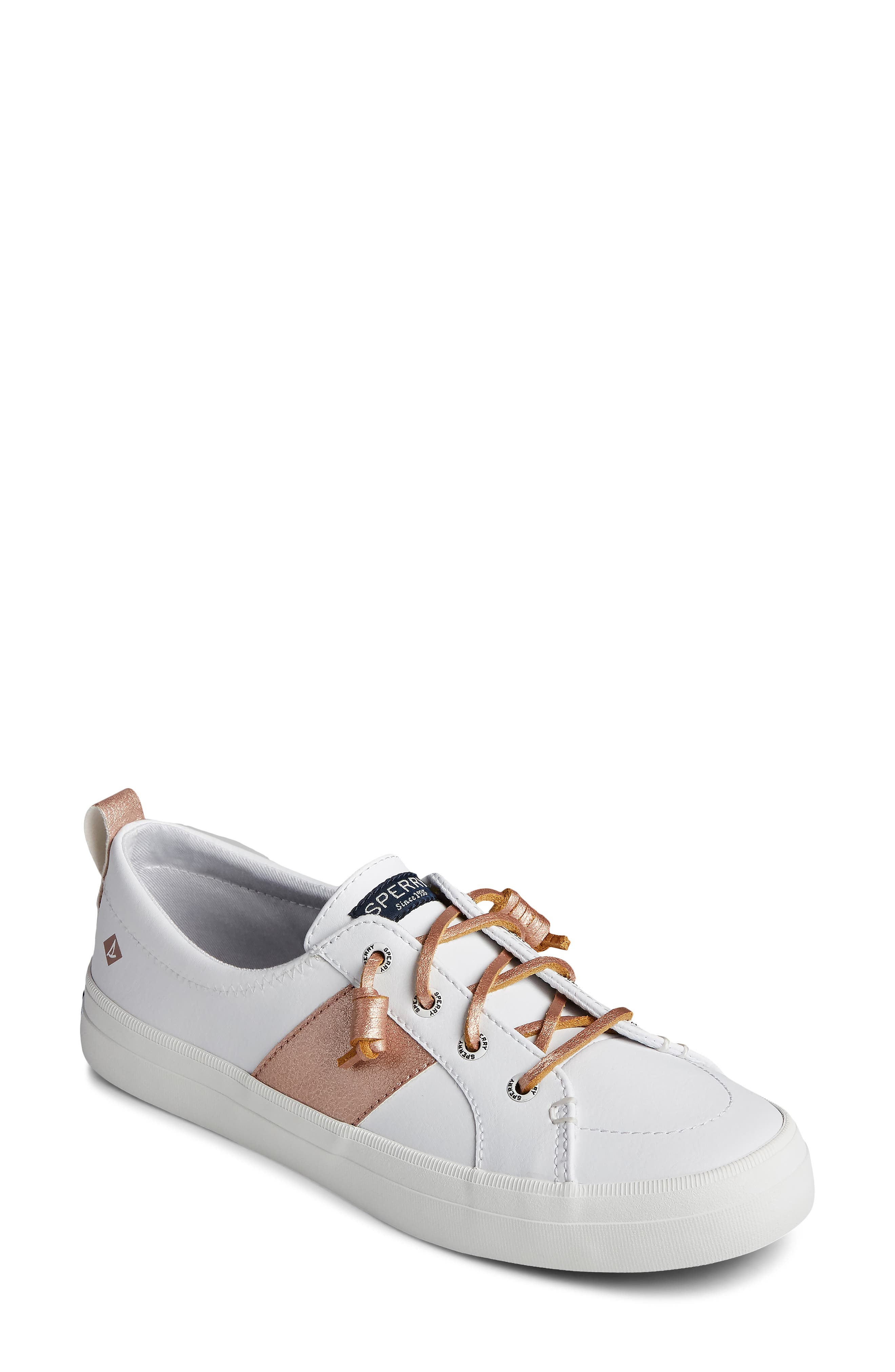 Crest Vibe Slip-On Sneaker, Main, color, WHITE/ BLUSH FAUX LEATHER
