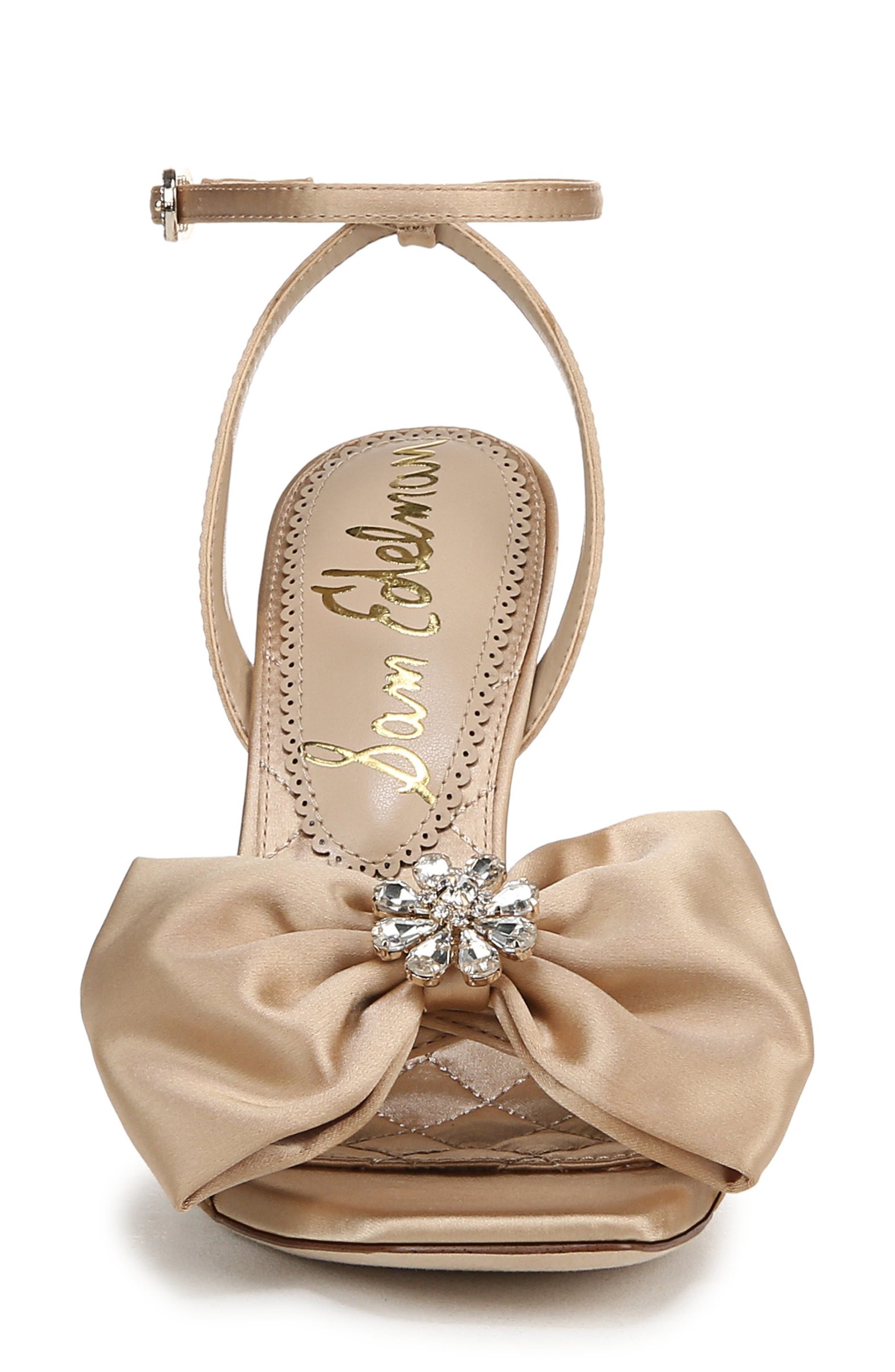 Sam Edelman Lexi Bow Ankle Strap Sandal, Alternate, color, Champange