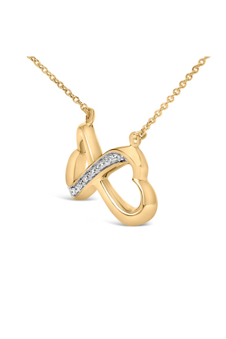 Gold Vermeil Diamond Accent Infinity Heart Pendant Necklace, Alternate, color, Silver