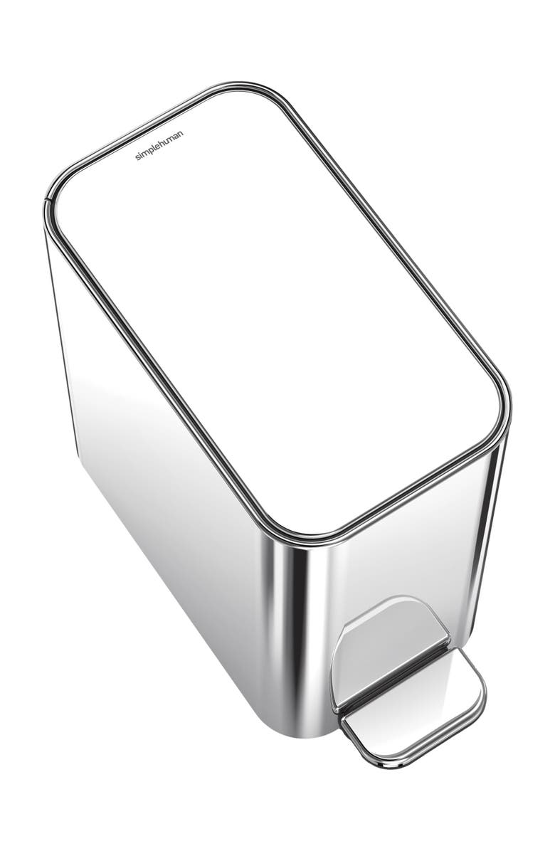 simplehuman 5L slim step can, Alternate, color, Polished