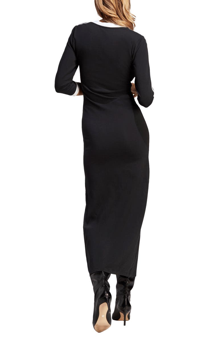 adidas Originals Adicolor Classics 3-Stripes Maxi Dress, Alternate, color, Black