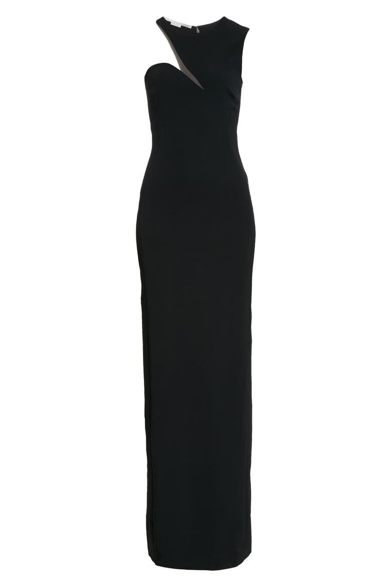 Evelyn Cutout Column Gown, Alternate, color, BLACK