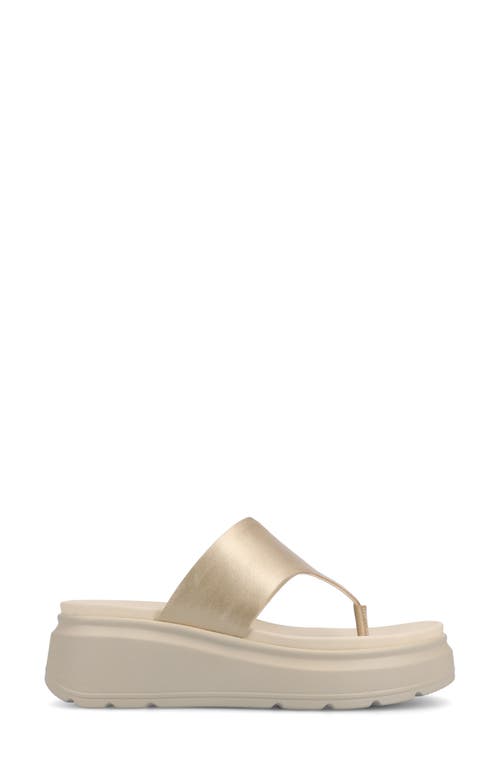 Journee Collection Carah Platform Wedge Sandal In Champagne