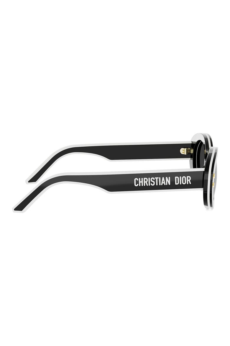 'DiorPacific B4I 51mm Oval Sunglasses, Alternate, color, SHINY BLACK / SMOKE