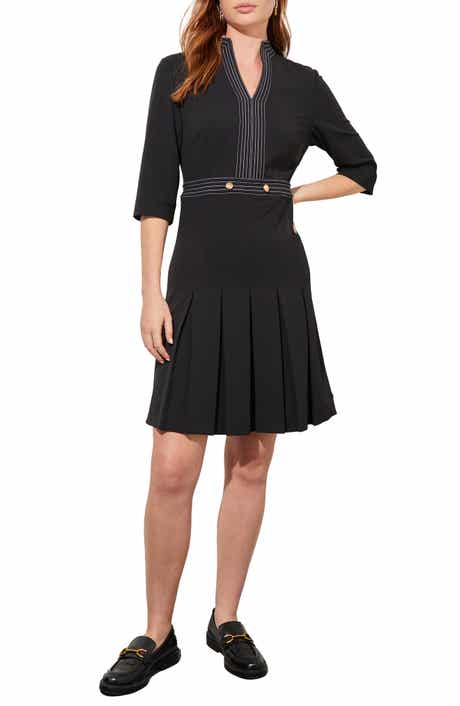 Ming Wang Pleated Sheath Dress