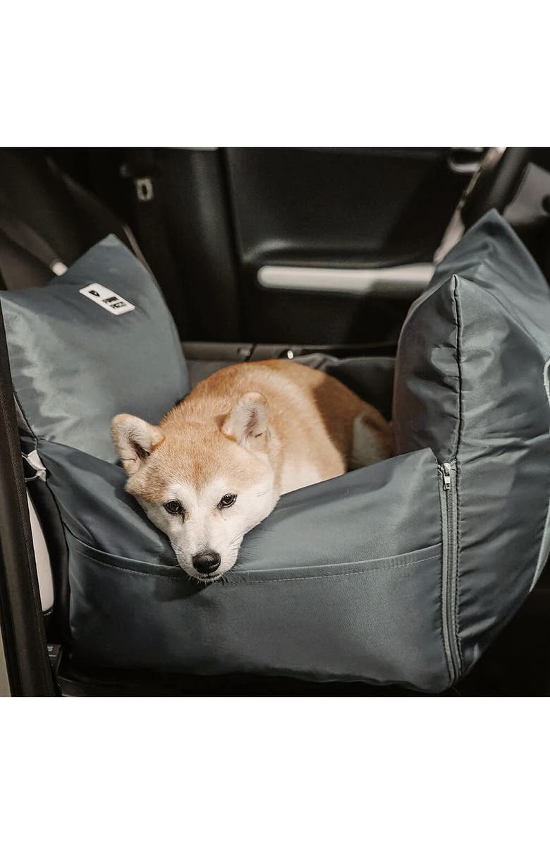 FunnyFuzzy First Class Waterproof Dog Car Seat Bed, Alternate, color, Charcoal Grey