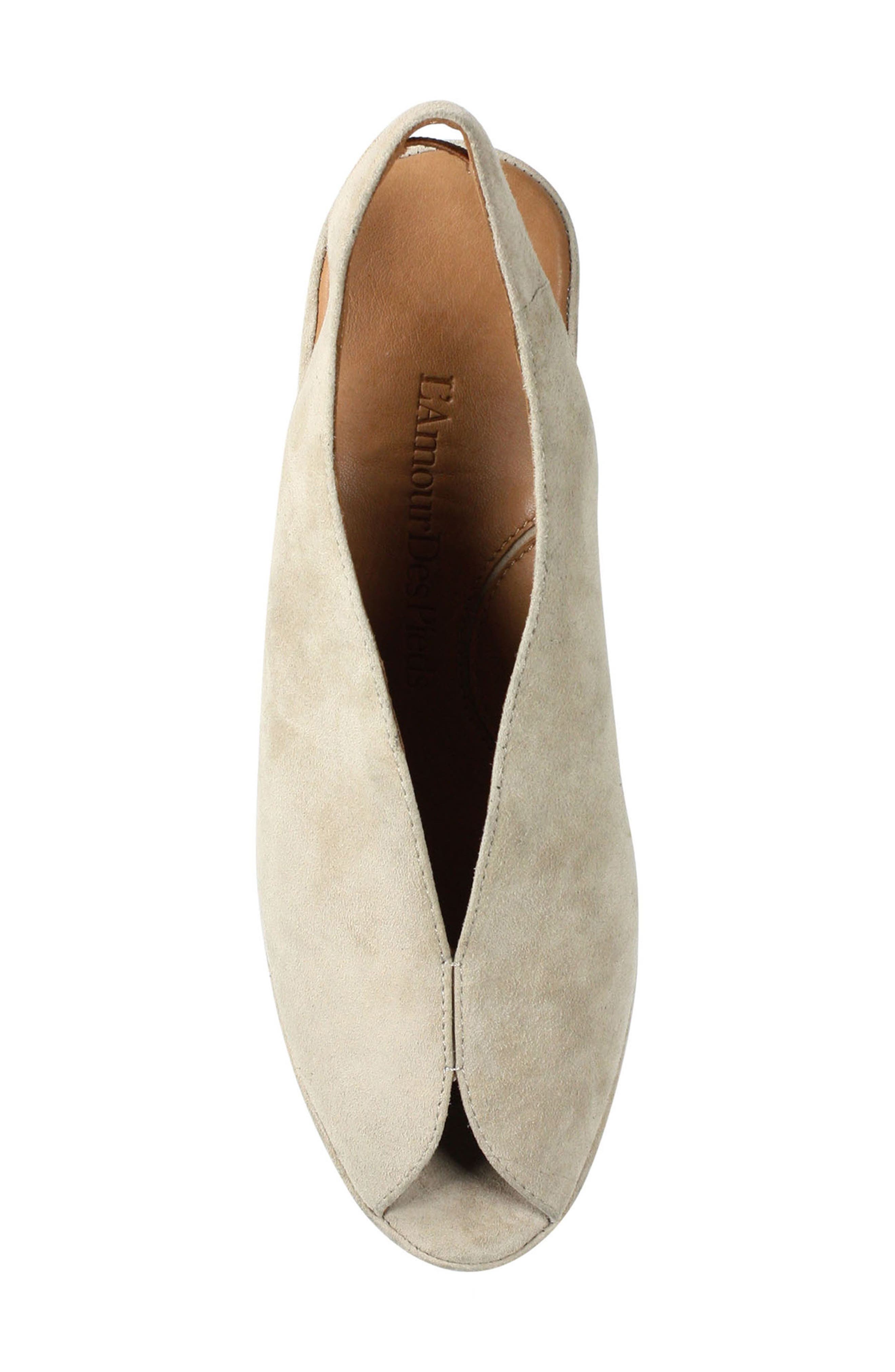 L'Amour des Pieds Odetta Slingback Wedge, Alternate, color, Taupe Suede