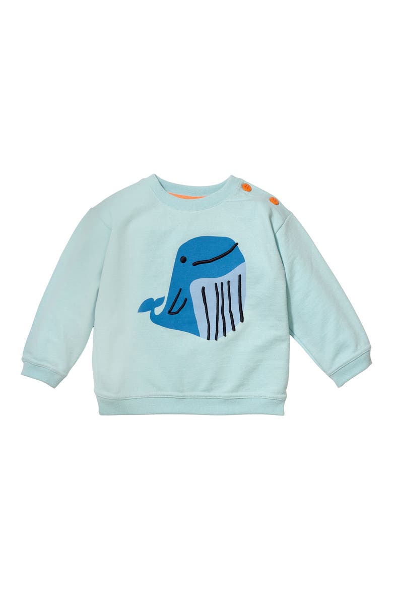 Recycled Cotton & Organic Cotton Graphic Sweatshirt, Main, color, ICED AQUA