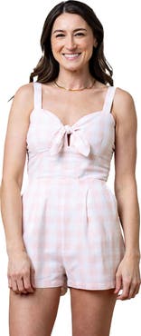 Hope & Henry Women's Sleeveless Bow Front Romper