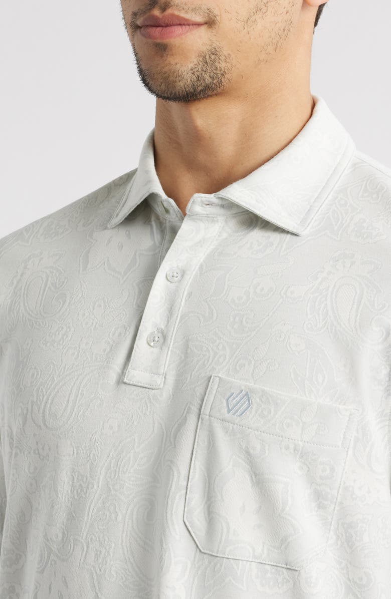Johnston & Murphy Paisley Jacquard Polo, Alternate, color, Light Gray