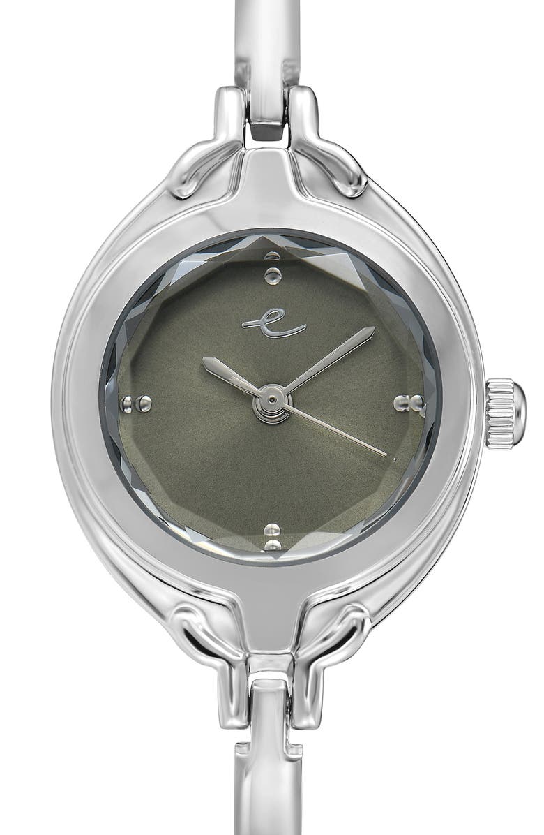 Ettika Dainty Bangle Bracelet Watch, Alternate, color, Olive And Silver