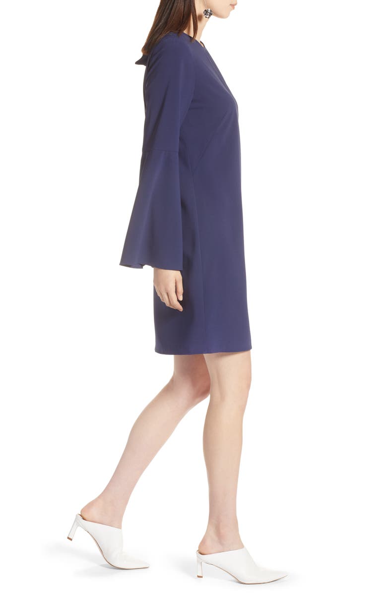 Halogen<sup>®</sup> Bow Back Flare Sleeve Dress, Alternate, color,